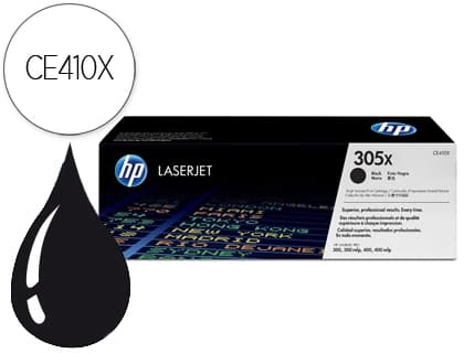 Hp Toner hp 305x laserjet pro 300/ 400 ce410x negro 4000 pag