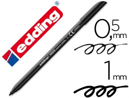 Edding Rotulador edding punta fibra 1200 negro n.1 punta redonda 0.5 mm