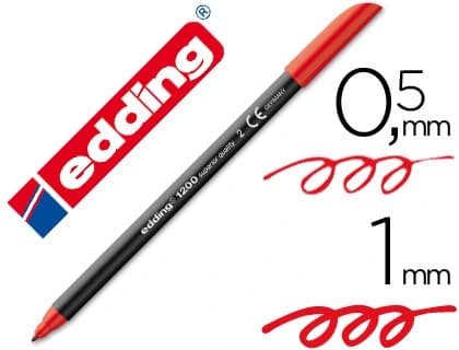 Edding Rotulador edding punta fibra 1200 rojo n.2 punta redonda 0.5 mm