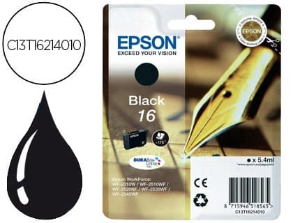 Epson Ink-jet epson 16 wf2010w wf2510wf wf2520nf wf2530wf wf2540wf negro 175 pag