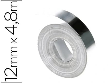Dymo Cinta dymo aluminio 12mm x 4,8mt sin adhesivo para rotuladora
