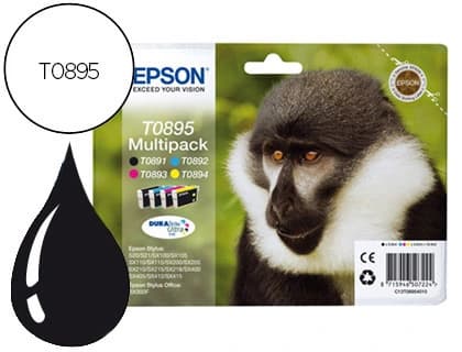 Epson Ink-jet epson t0895 multipack stylus s21/ sx100/sx105/ sx115/sx215/sx218/ sx400/sx40/ sx415 bx300 negro