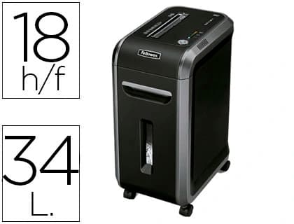 Fellowes Destructora de documentos fellowes 99ci capacidad de corte 18 hojas destruye grapas clips tarjetas y cd