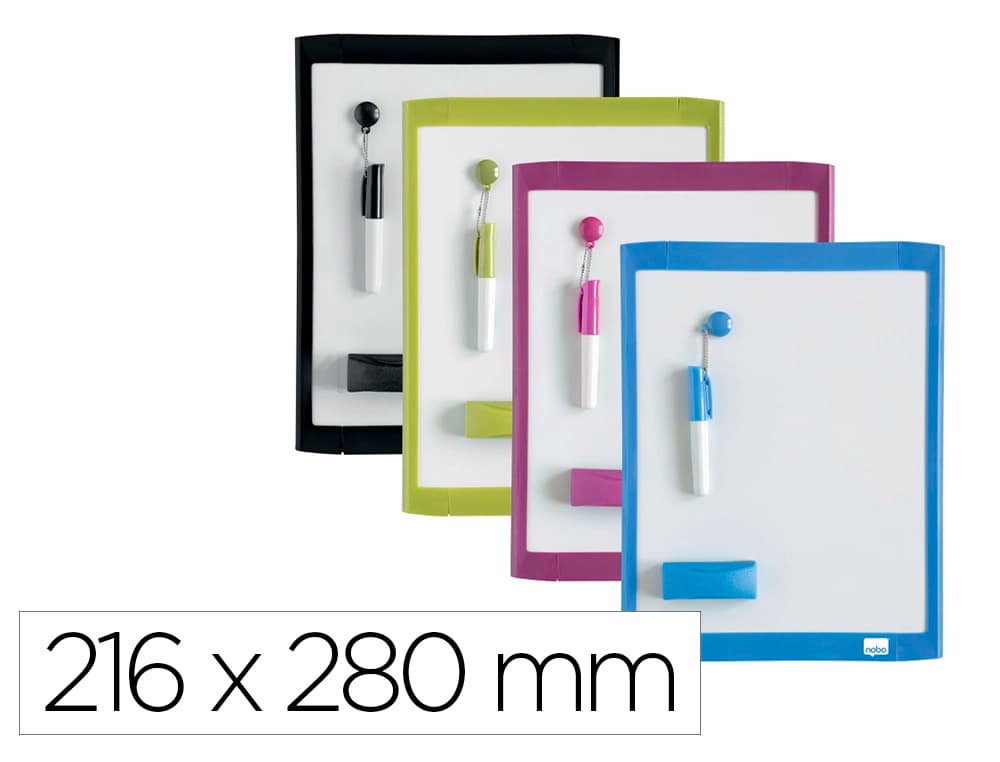 Nobo Pizarra nobo hogar magnetica + borrador 216x280 mm colores surtidos