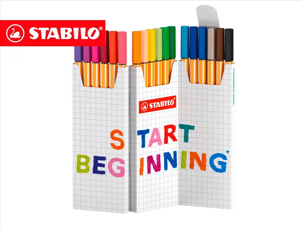 Stabilo Rotulador stabilo punta de fibra point 88 zi-zag estuche de 18 unidades colores surtidos