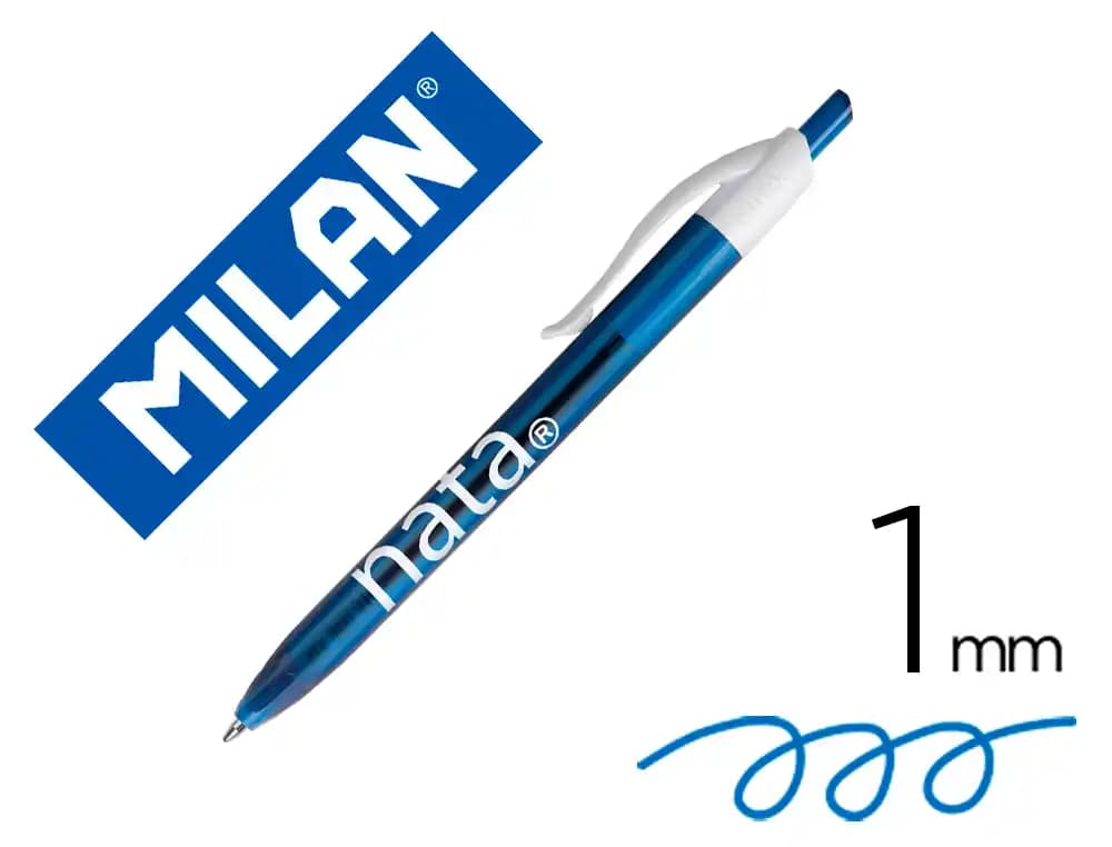 Milan Boligrafo milan p1 retractil 1 mm tinta azul serie nata 624 since 1918