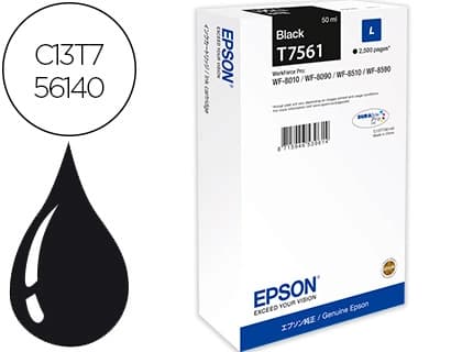 Epson Ink-jet epson t7561 negro l wf-8010dw / 8090d3twc / 8510dwf / 8590dwf capacidad 2500 pag