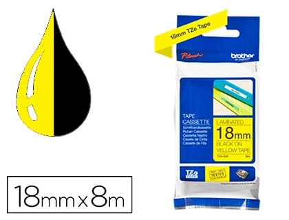 Brother Cinta brother tze-641 amarillo-negro 18mm