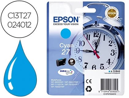 Epson Ink-jet epson 27 wf3620 / 7110 / 7610 / 7620 cyan 300 pag