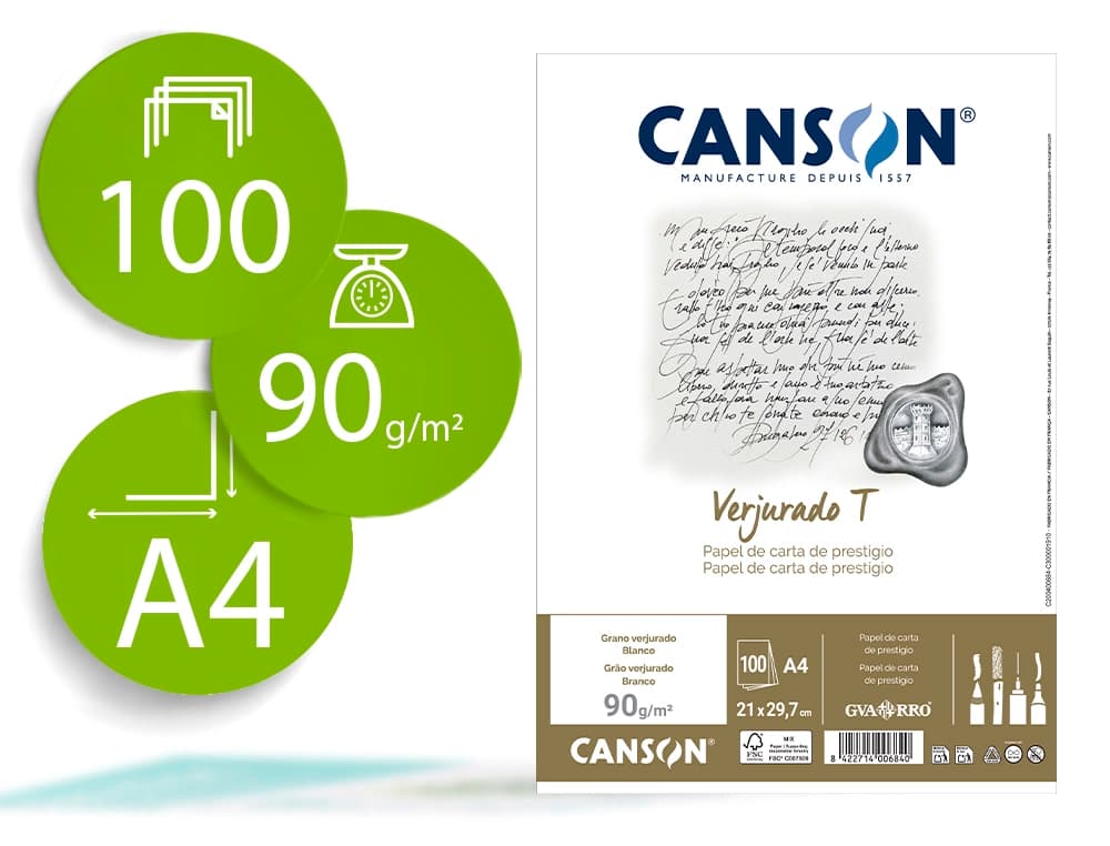 Guarro Papel torreon blanco a4 90 gr paquete de 100 hojas