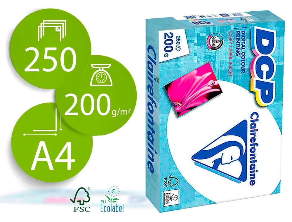 Papel fotocopiadora clairefontaine 200 gr paquete de 250 hojas