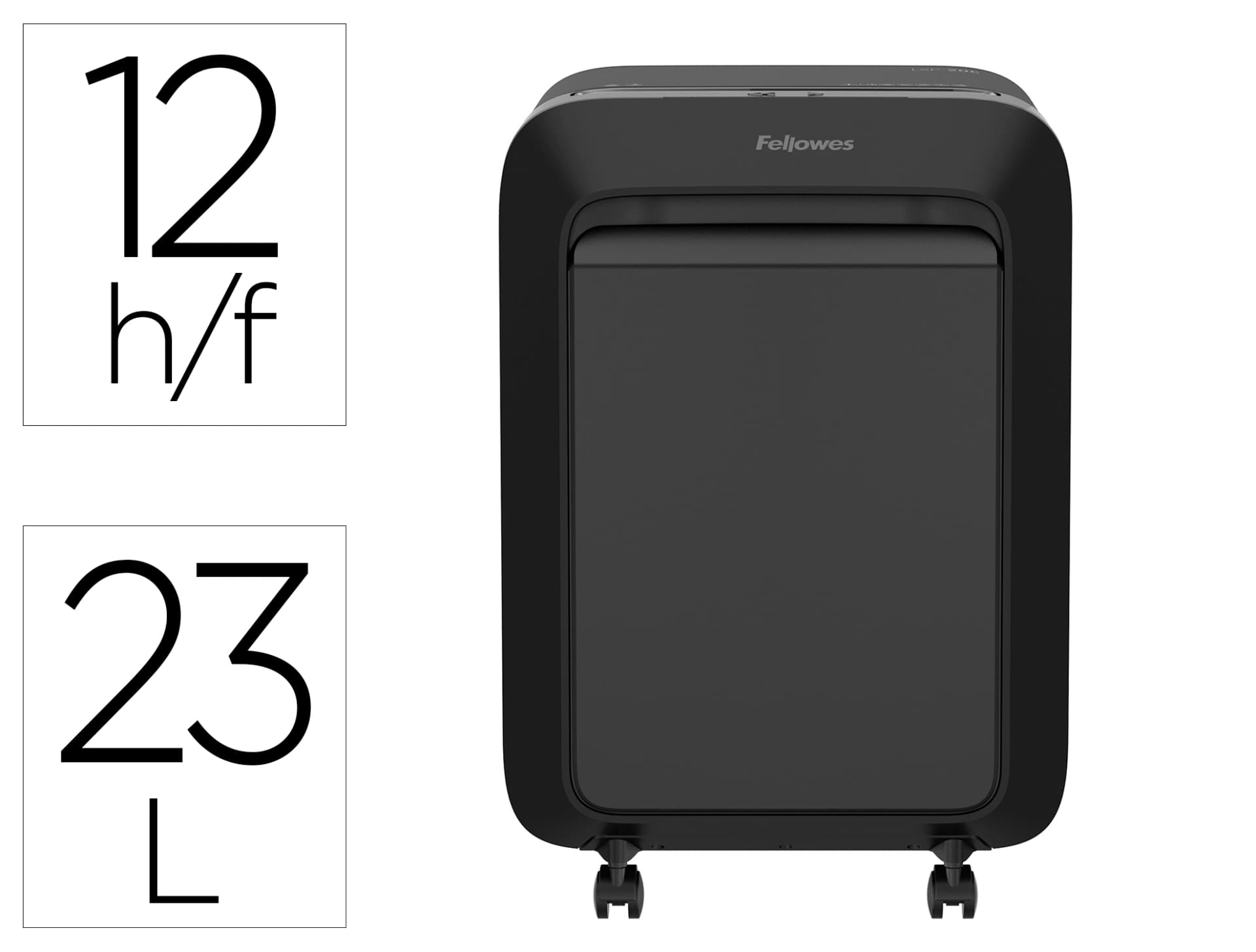 Destructora de documentos fellowes lx211 capacidad de 15 hojas seguridad p5 papelera 23 l grapas