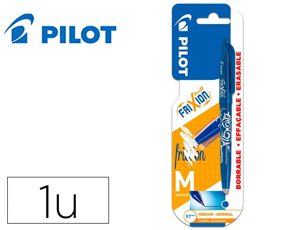 Boligrafo pilot frixion ball borrable 0,7 mm punta media en blister