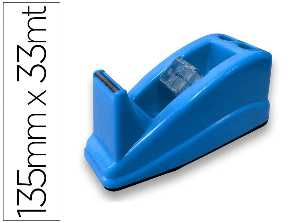 Portarrollo sobremesa q-connect plastico para cinta de 33 m 135x58x60 mm