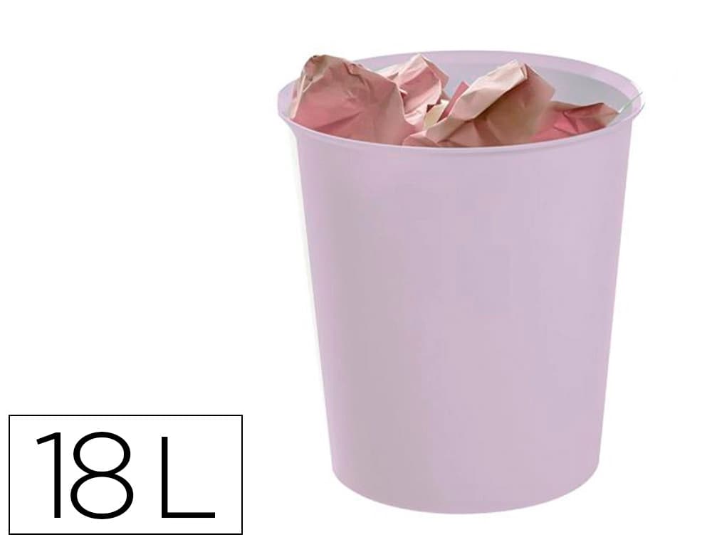 Papelera plastico archivo 2000 ecogreen 100% reciclada 18 litros pastel 290x310 mm