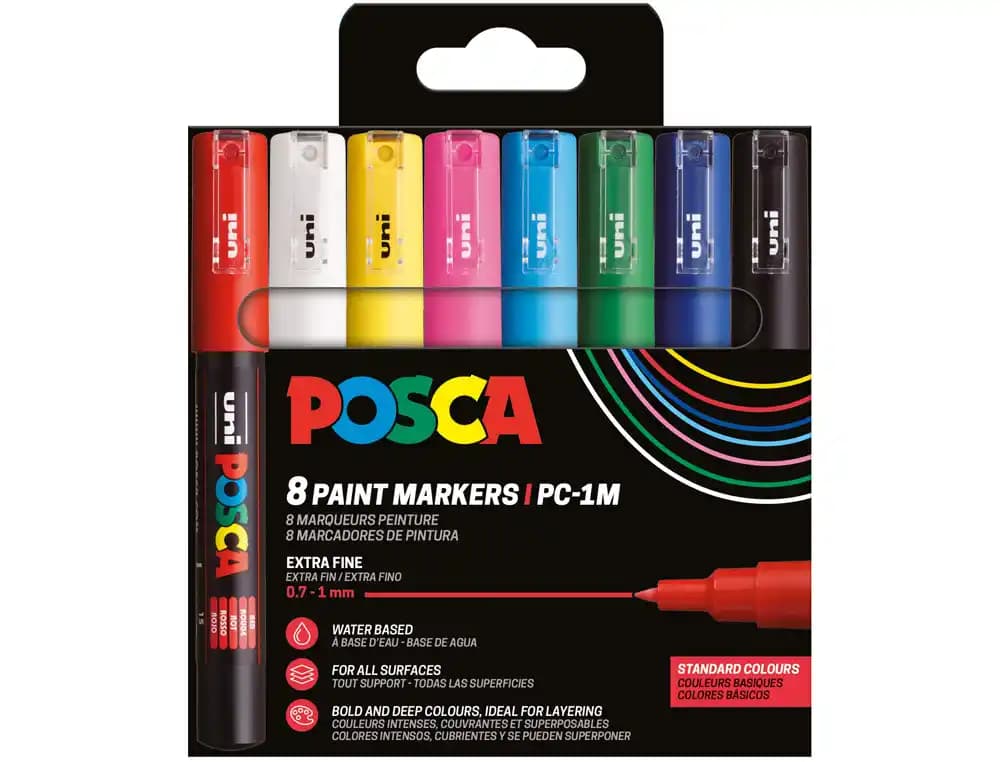 Estuche rotuladores uni posca pc-1m 0,7 mm colores surtidos