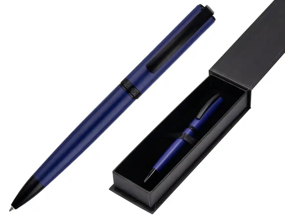 Boligrafo belius turbo aluminio y tinta azul caja de diseño
