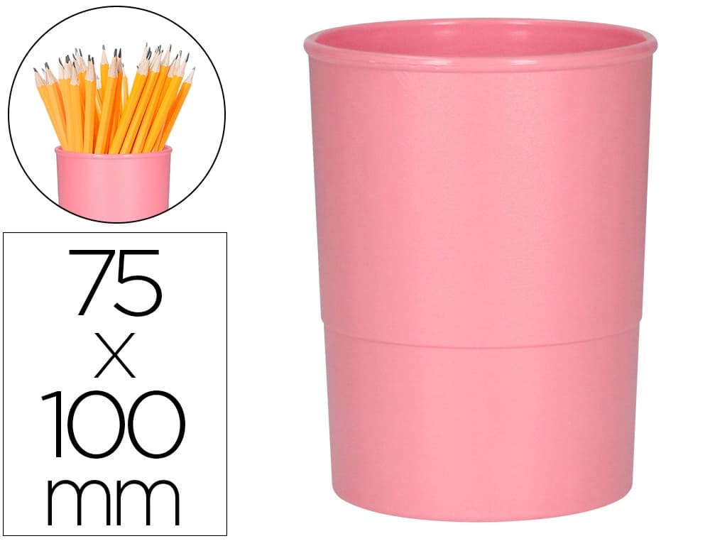 Cubilete portalapices q-connect opaco plastico diametro 75 mm alto 100 mm