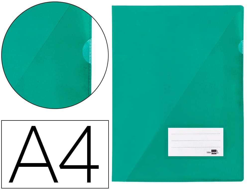 Carpeta liderpapel dossier a4 uñero con tarjetero y solapa interior