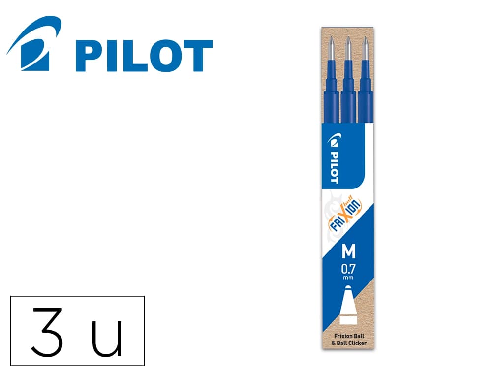 Recambio boligrafo pilot frixion ball caja de 3 unidades