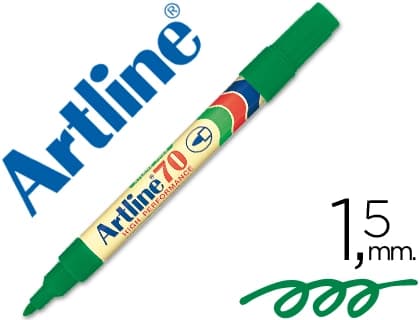Rotulador artline marcador permanente ek-70 punta redonda 1.5 mm papel metal y cristal
