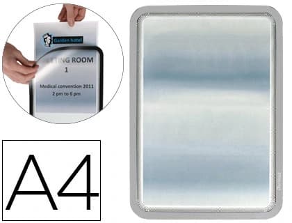 Marco porta anuncios djois magneto din a4 dorso adhesivo removible pack de 2 unidades