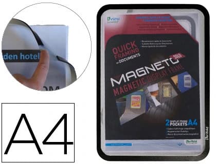 Marco porta anuncios djois magneto con 4 bandas magneticas en el dorso color pack de 2 unidades