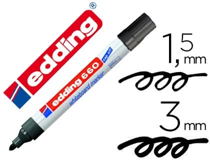 Rotulador edding para pizarra blanca 660 punta redonda 1,5-3 mm recargable