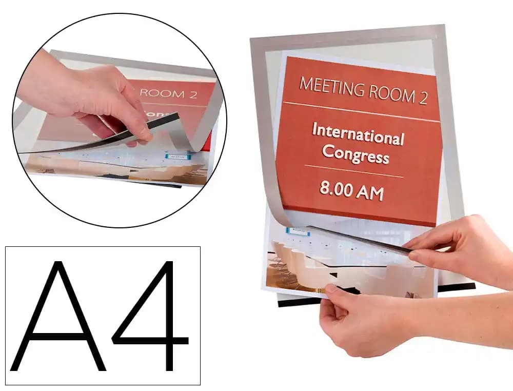 Marco porta anuncios q-connect din a4 marco de aluminio 24x32,7x1,2 cm