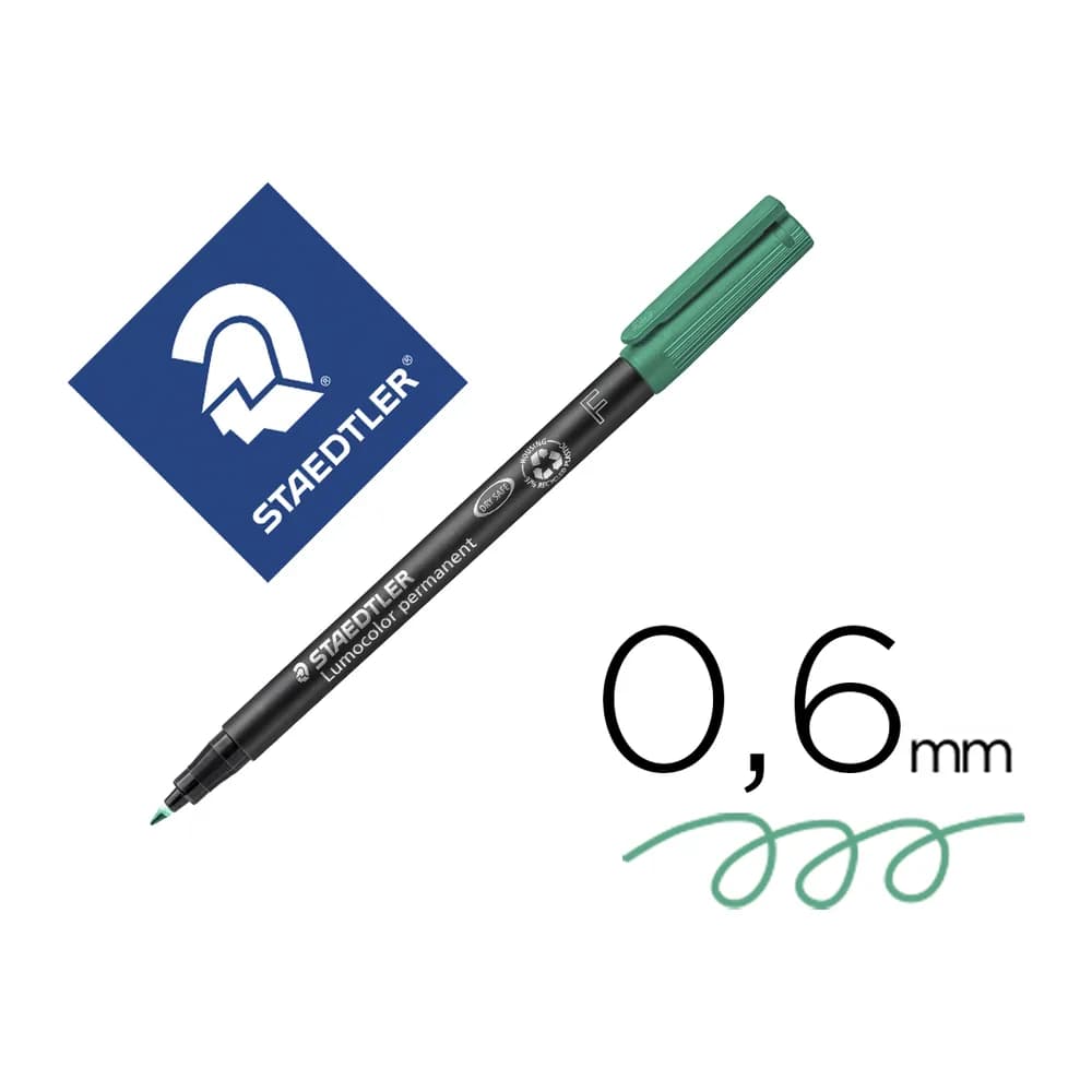 Staedtler Rotulador staedtler lumocolor retroproyeccion punta de fibrapermanente 318-5 verde punta fina redonda 0.6 mm