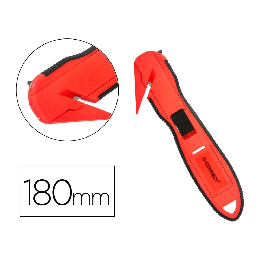 Q-connect Cuter q-connect plastico ancho de seguridad para evitar cortes cuchilla 18 mm xd-g03 blister 1 unidad