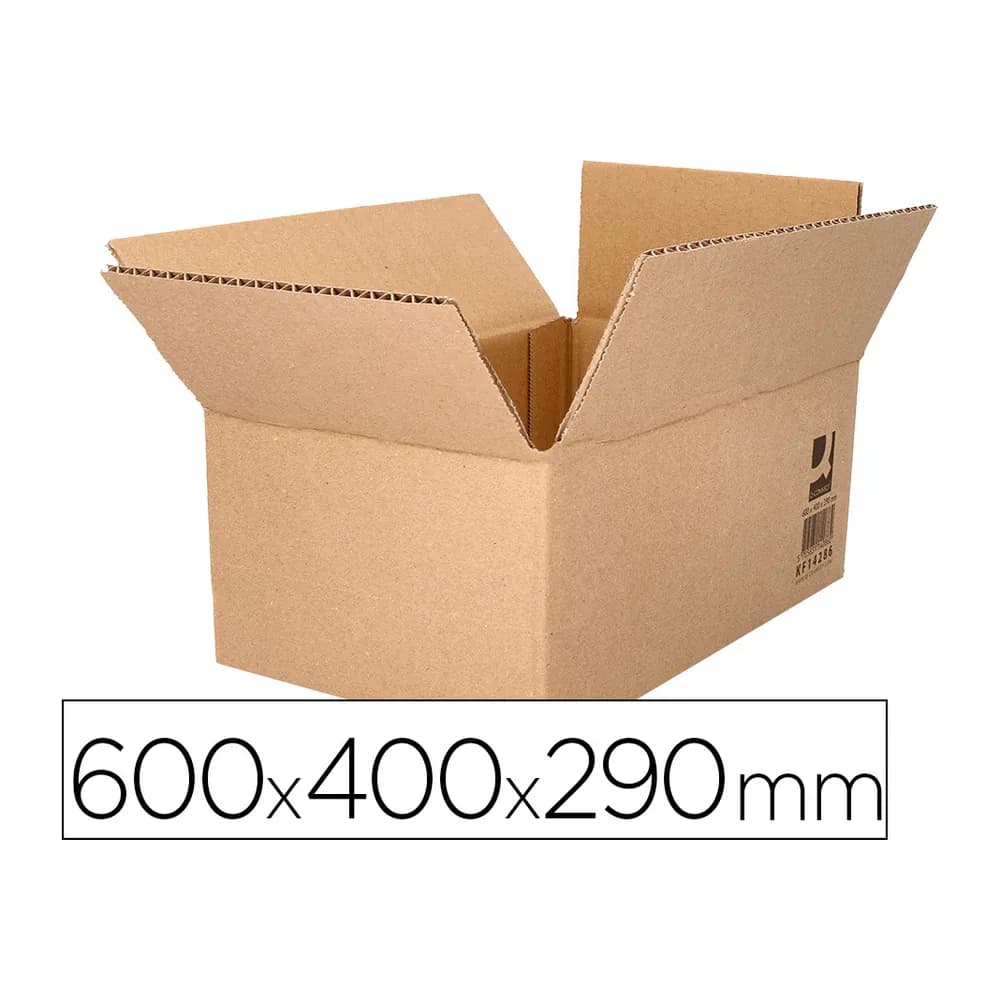 Q-connect Caja para embalar q-connect americana ultra resistente carton reciclado canal doble 7mm color kraft 600x400x290 mm