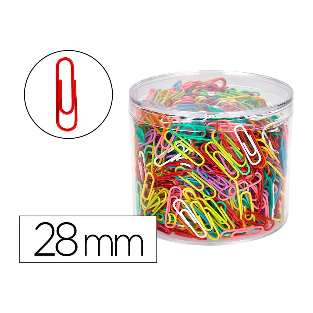 Liderpapel Clips colores liderpapel bote 1000 unidades colores surtidos
