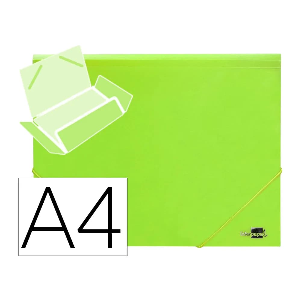 Liderpapel Carpeta liderpapel gomas solapas polipropileno din a4 amarillo fluor opaco