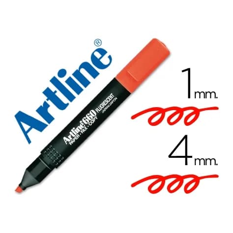 Artline Rotulador artline fluorescente ek-660 rojo punta biselada
