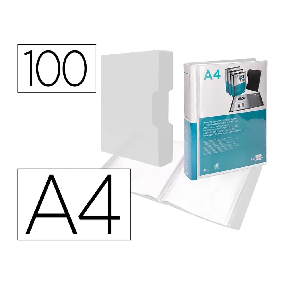 Liderpapel Carpeta liderpapel personaliza 100 fundas polipropilenodin a4 transparente con cajetin