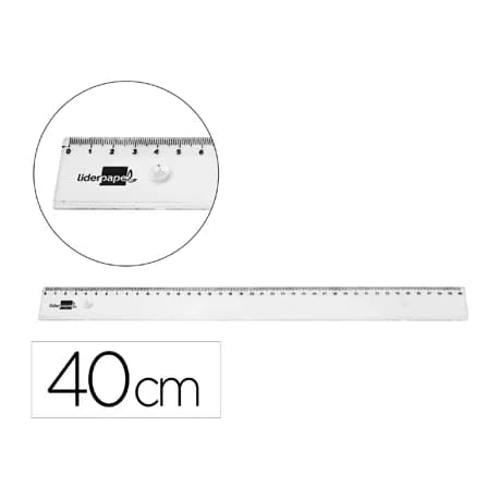 Liderpapel Regla liderpapel plastico irrompible transparente 40 cm
