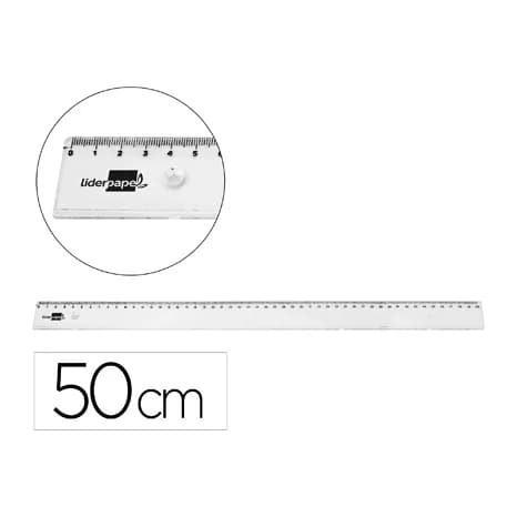 Liderpapel Regla liderpapel plastico irrompible transparente 50 cm