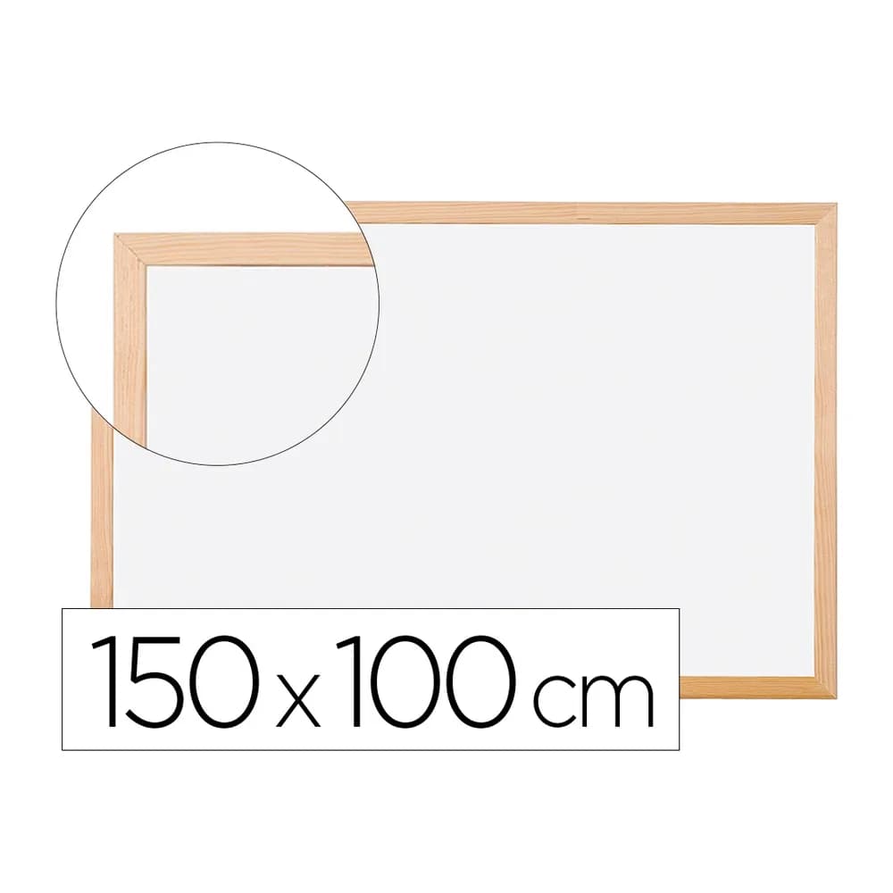 Q-connect Pizarra blanca q-connect laminada marco de madera 150x100 cm