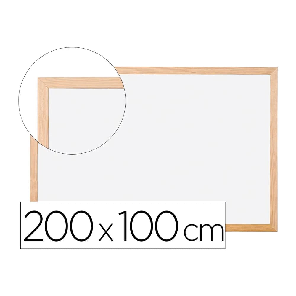 Q-connect Pizarra blanca q-connect laminada marco de madera 200x100 cm
