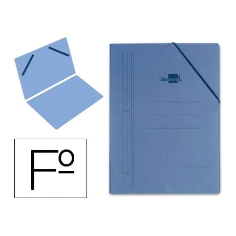 Liderpapel Carpeta liderpapel gomas folio sencilla carton compacto azul