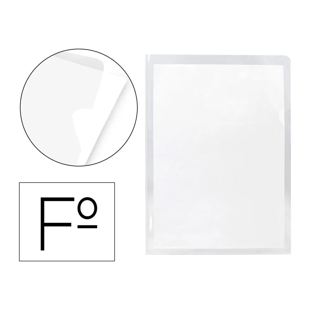 Q-connect Carpeta dossier uñero plastico q-connect 180 mc folio transparente