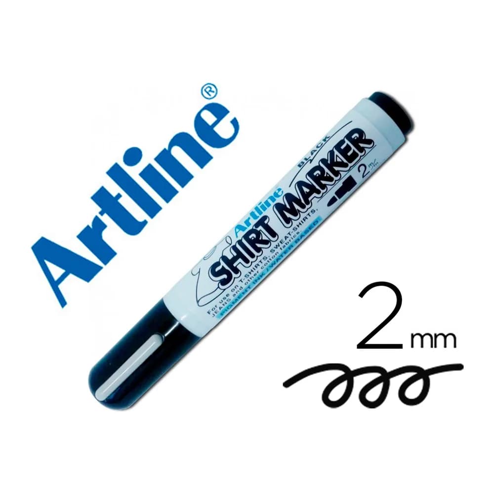 Artline Rotulador artline camiseta ekt-2 negro punta redonda 2 mm para uso en camisetas