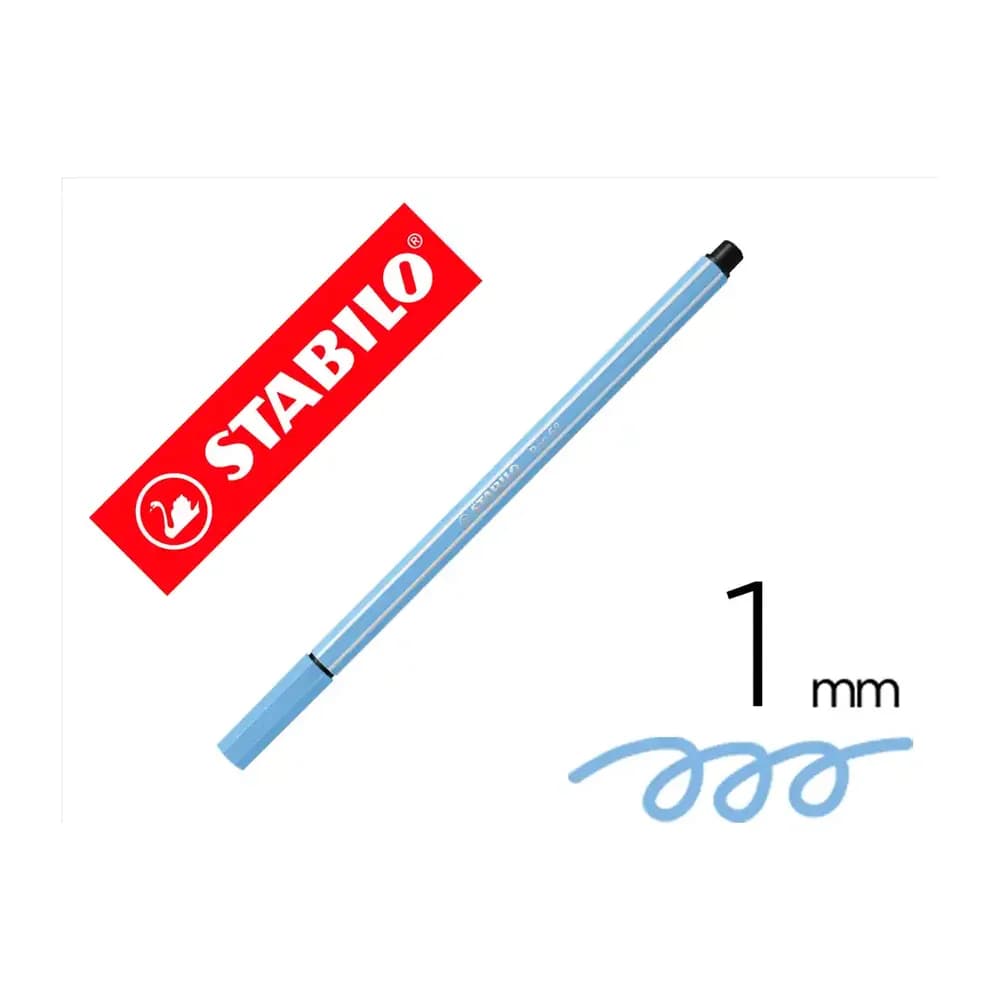 Stabilo Rotulador stabilo acuarelable pen 68 azul claro punta gruesa 1mm