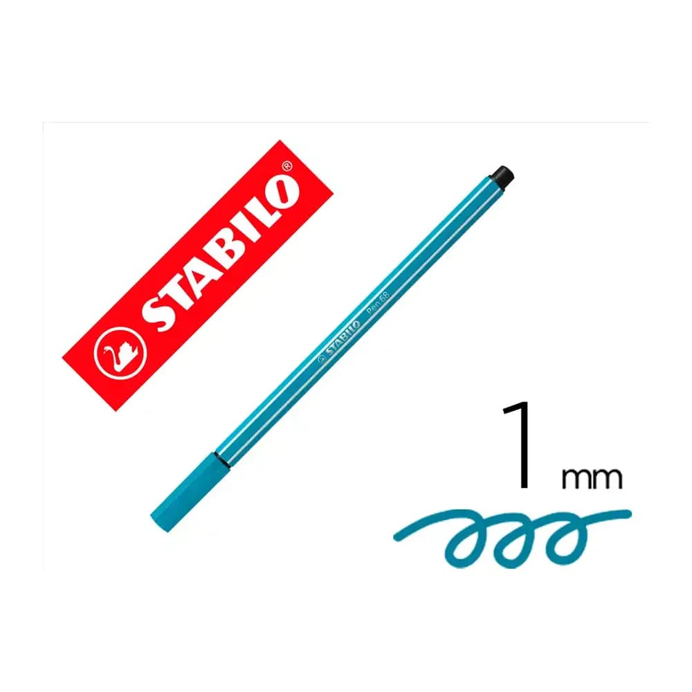 Stabilo Rotulador stabilo acuarelable pen 68 azul cobalto punta gruesa 1mm