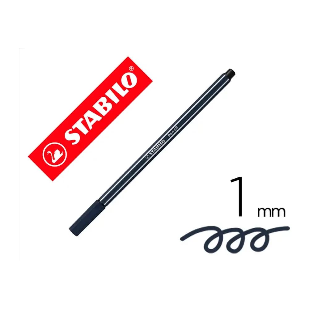Stabilo Rotulador stabilo acuarelable pen 68 gris paynes punta gruesa 1mm