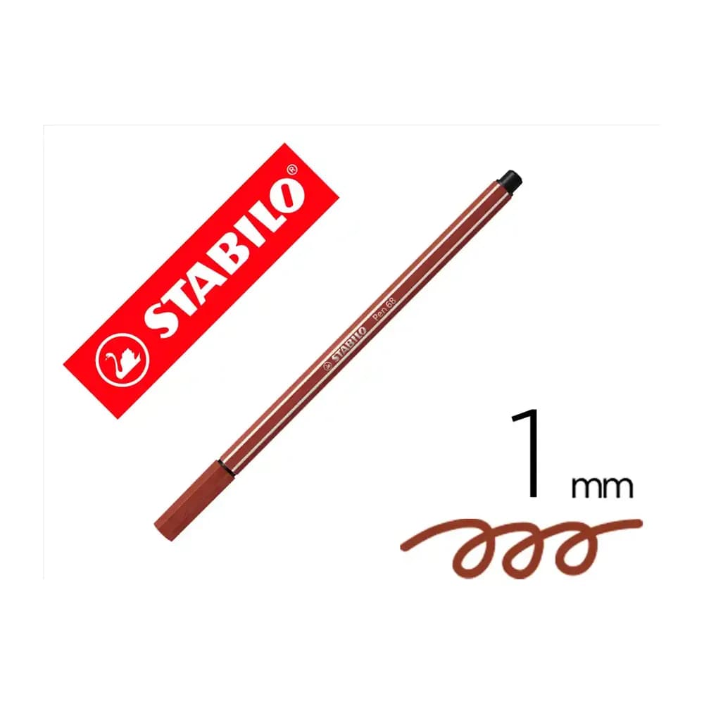 Stabilo Rotulador stabilo acuarelable pen 68 siena tostado punta gruesa 1mm