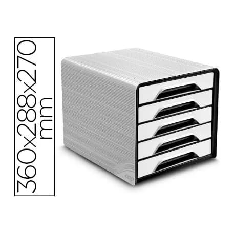 Cep Fichero cajones de sobremesa cep 5 cajones blanco/negro 360x288x270 mm