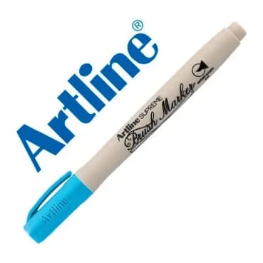Artline Rotulador artline supreme brush pintura base de agua punta tipo pincel trazo variable celeste