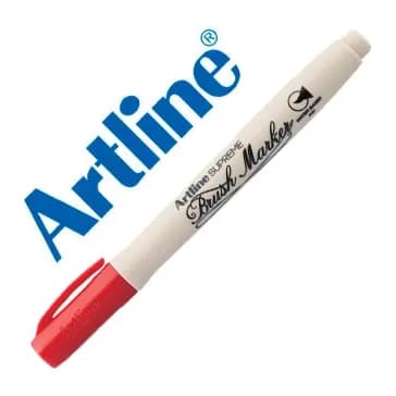 Artline Rotulador artline supreme brush pintura base de agua punta tipo pincel trazo variable rojo